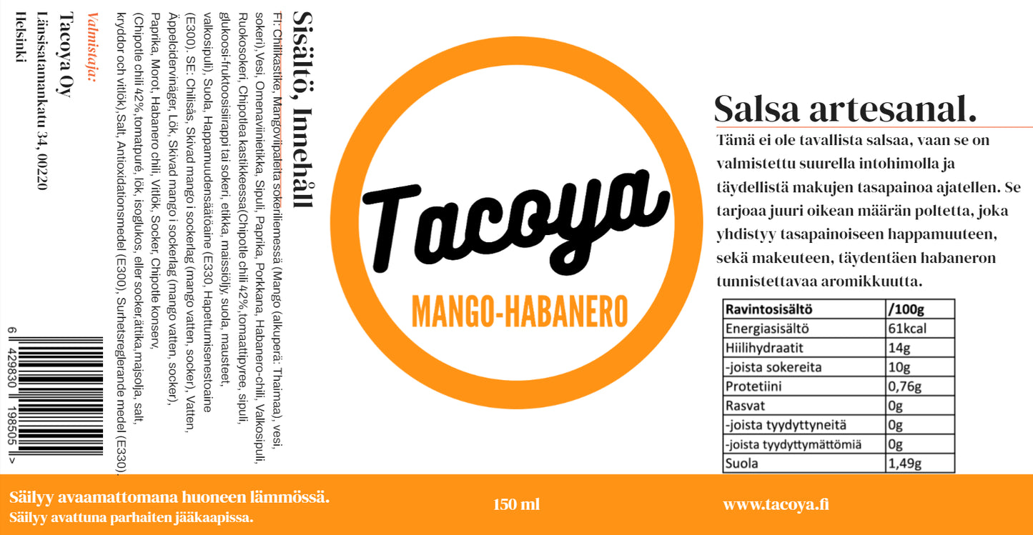 Tacoya - Mango-Habanero Hot Sauce 150ml